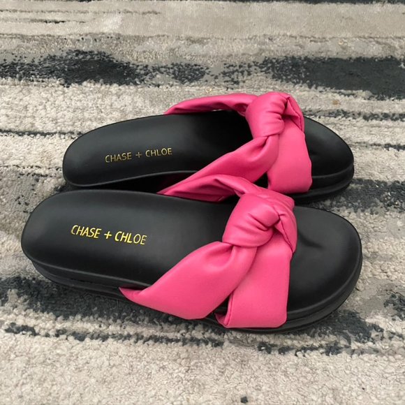 NWT Puffy Knotted Slide Sandal Sz 6M Fuchsia - Picture 3 of 6